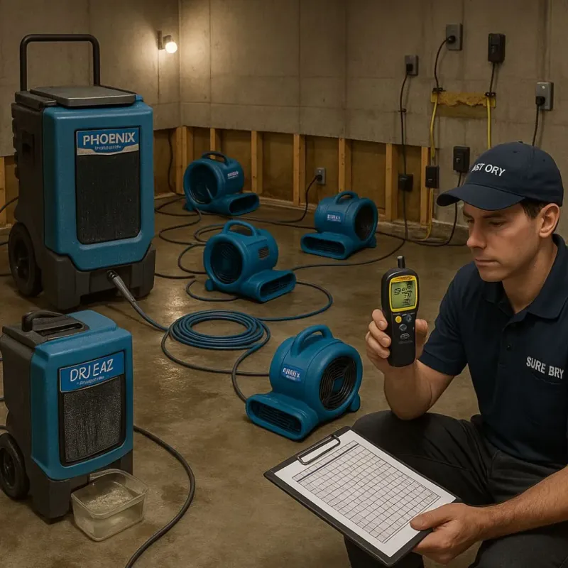Structural Drying and Dehumidification process in Three Oaks, FL